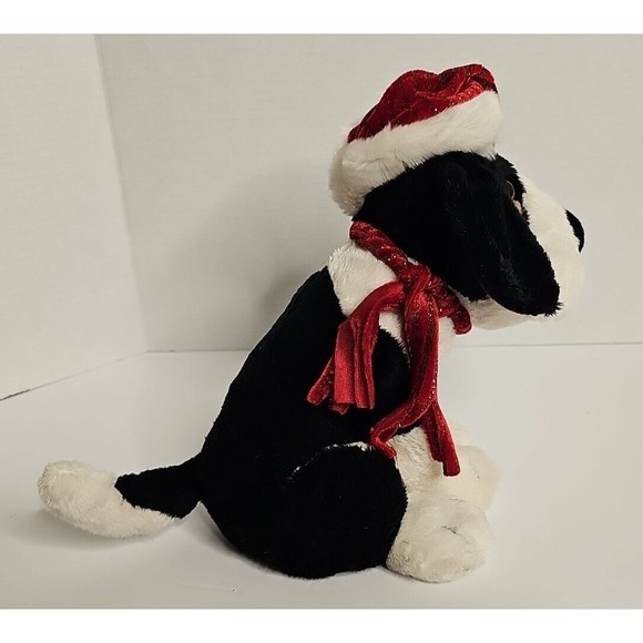Vtg Hug & Luv Musical Plush Dog Sings " Silver Bells" Christmas Tune 12"x7"x7" - Picture 2 of 4